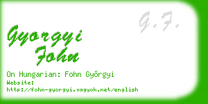 gyorgyi fohn business card