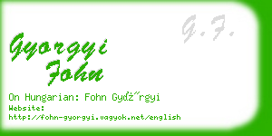 gyorgyi fohn business card